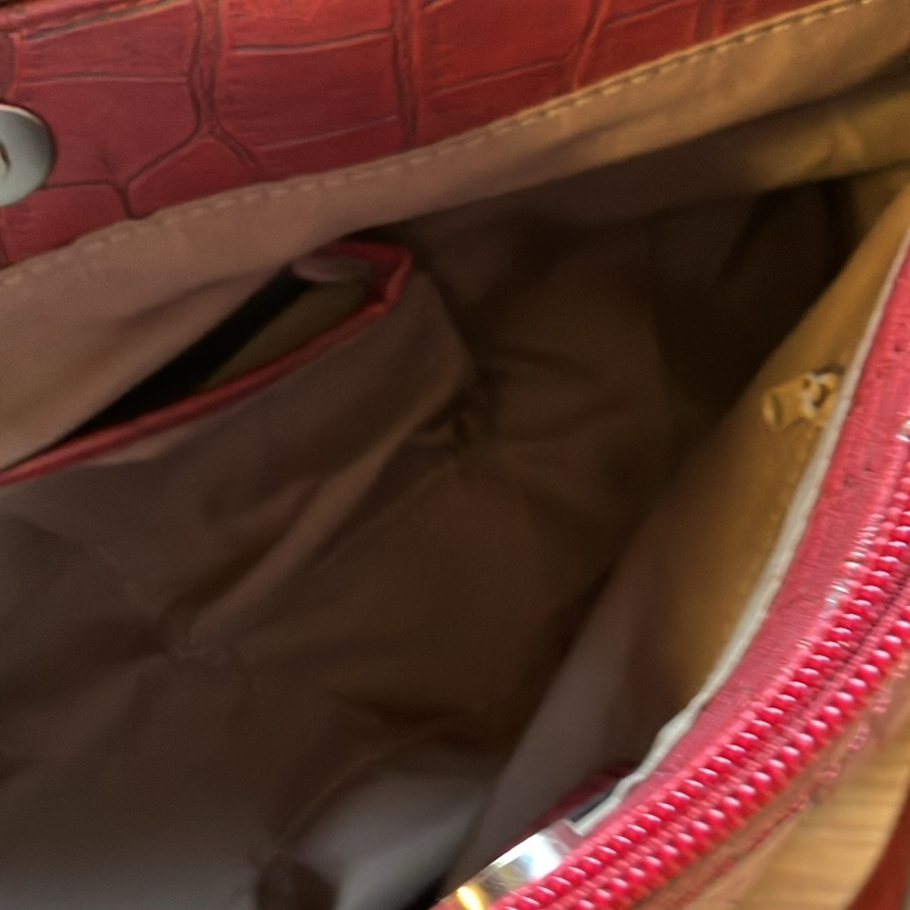 Relic By Fossil Maroon Crocodile Embossed Look Sh… - image 8